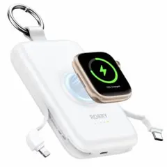 モバイルバッテリー モバ充 Applewatch 充電可能 同時充電 ケーブル付のサムネイル