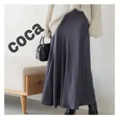 タグ付き新品【coca】サテンナロースカート ネイビー