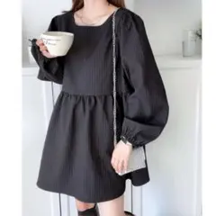 ミウィビレット エンボス ジャガード 前後2WAY リボン ブラウス