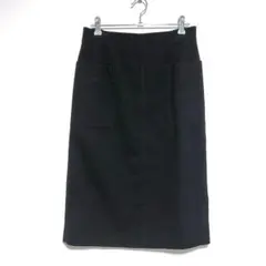 ナチュラルビューティーベーシック　タイトスカート ひざ丈　ポケット付き　黒　M