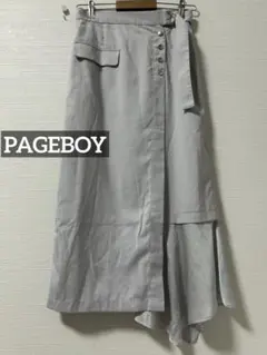 k0487 PAGEBOY 切替ナロースカート ライトグレー