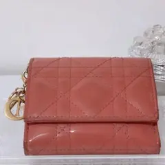 レディディオール ロータスウォレット ミニ 財布 三つ折り キルティング ピンク