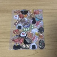 ボンボンドロップシール　おにぎり　たこ焼き　ラーメン　金魚シール　おすそ分け