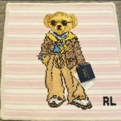 新品 ラルフローレン ポロベア シェニール織 ハンカチ ピンク RL