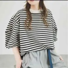 ニコアンド モードノーム　ボーダーカットソー