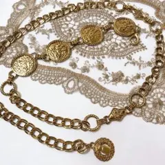 ヴィンテージ ゴールドカラー チェーンベルト サークル フレグランスボトル