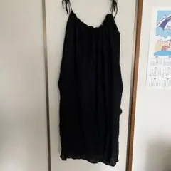 黒 キャミソール ロングワンピース　ブラックキャミソールワンピース　ニコアンド