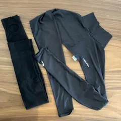 ランニング用　ハイネックアームカバー　トレンカ　黒　スポーツ　ジョギング