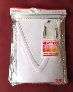 【新品未開封】ユニクロ ヒートテック L 半袖Vネック ホワイト メンズ