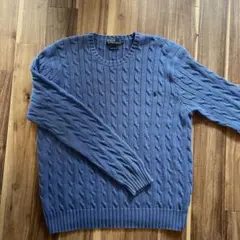【美品】Polo by Ralph Lauren ケーブルニット XL ブルー