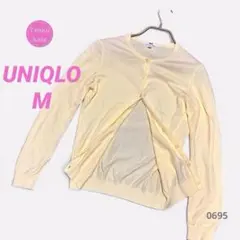 【良品】UNIQLO ユニクロ レディースクルーネックカーディガン M
