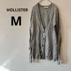 美品✨HOLLISTER 【M】グレー ニット カーディガン シンプル 海外古着のサムネイル