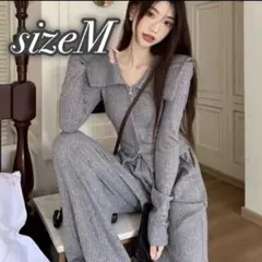 Mサイズ スウェット セットアップ グレー ルームウェア 韓国 上下セット