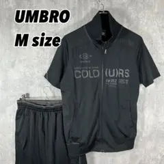 【セットアップ】UMBROアンブロ ジャージ 半袖 ハーフパンツ ブラック M
