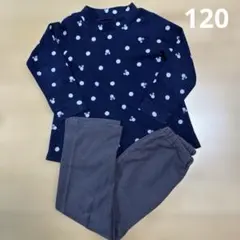 フリースパジャマ　ユニクロ　ミニー　120 ネイビー　グレー