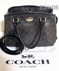 Coach ダークブラウン ショルダーバッグ　2way F34605 レザー
