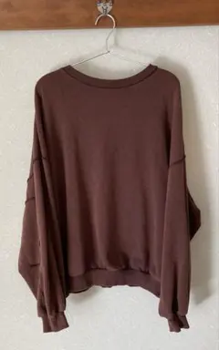 フェリシモ　MEDE19F 古着風　やわらかスウェット　ブラウン　M