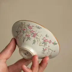 未使用 汝窯 茶道具 中国茶器 湯のみ 茶枝濃粉 付属品：なし