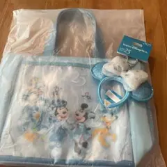 ディズニークルーズ初航海記念限定バッジ＆ビニールトートバッグ