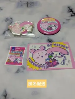 ちいかわ×サンリオキャラクターズ マイメロ×古本屋　ピンズ　缶バッジ　カード