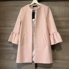 ZARA ピンク ノーカラージャケット 新品未使用