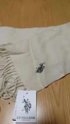 U.S. POLO ASSN. ウールマフラー クリーム色