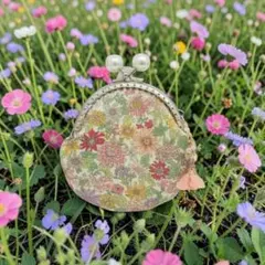 ユキエモン ＊ボタニカルフラワー＊ がま口ポーチ ハンドメイド - メルカリ