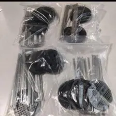 잡초 방제 시트용 검은색 원형 고정 핀이 달린 가방 4개 세트