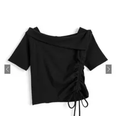 GRL オフショルドロストテレコトップス tu1653 ブラック