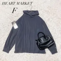 ハートマーケット/パーカー/ハイネック/ストレッチ/Fサイズ/袖ハート刺繍のサムネイル