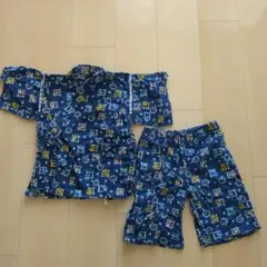 昆虫柄 甚平 120cm 紺色