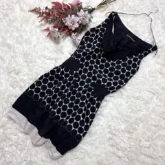 【極美品】コントワーデコトニエ ドット チュニック ワンピース シルク混 黒のサムネイル
