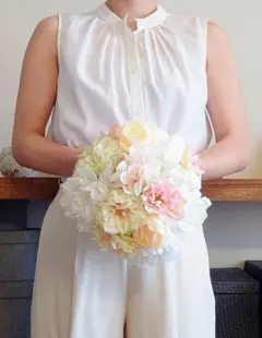 アーティフィシャルフラワー＊ウエディングラウンドブーケ＊〜