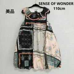 【美品】SENSE OF WONDER 花柄ノースリーブワンピース 110