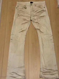 JACKROSE ホワイトデニム パンツ　ヒゲのサムネイル