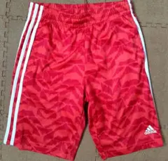 adidas 赤葉柄 ハーフパンツ 150cm