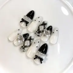 101♡ ネイルチップ ワンホン スナ系 フレンチガーリー 量産 韓国 ちゅるん