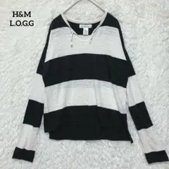 L.O.G.G. H&M 長袖トップス ボーダー ニット 12-14 薄手