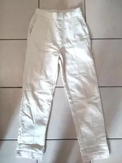 grove/グローブ/テーパードパンツ/センターシーム/裏起毛/ホワイト/M