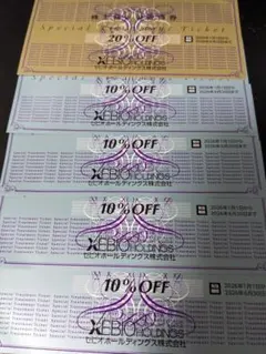 ゼビオ　株主優待券セット　 20%OFF券1枚 10%OFF券4枚