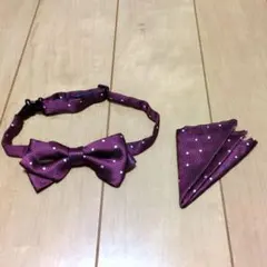 COMME CA ISM ワインレッド ドット柄 ネクタイセット