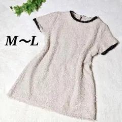 【新品】Agrazie 半袖 バイカラー ワンピース ラメ ストレッチ 韓国製