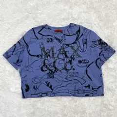 Max&co マックスアンドコー　クロップド丈　tシャツ　ブルー　総柄のサムネイル
