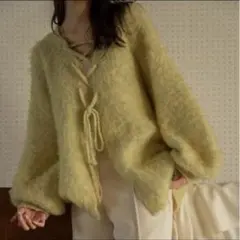 mideal mix color laceup cardiganのサムネイル