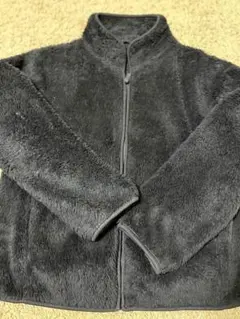 UNIQLO ファーリーフリースフルジップジャケット黒150 ボアジャケット美品