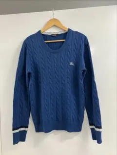 Burberry BLACK LABEL　ケーブルニット　ブルー