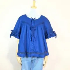 ピンクハウス　半袖ブラウス　ピンタックやピコフリル、花柄レース仕様で〜す！