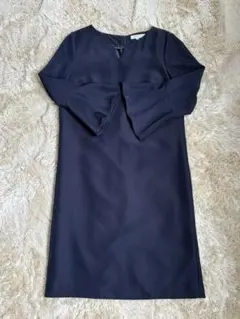 【美品】NATURAL BEAUTY BASIC ワンピース ネイビー Sサイズ