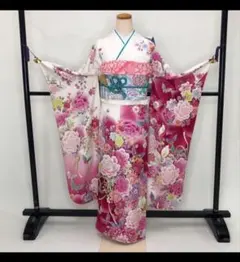 振袖フルセット 大きめ 成人式 白 振袖 かわいい 小物一式