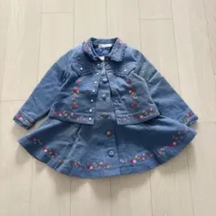 メゾピアノ　デニム　ジャケット　スカート　セットアップ　平成レトロ　100